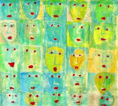 Faces 3  64 H x 58 V inches Mixed Media on Canvas