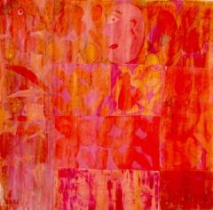 Orange Forest  approx 56 H x 58 V inches Mixed Media on Canvas