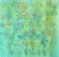 Green Dream  approx 58 H x 66 V inches Mixed Media on Canvas