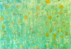 Gold Green  approx 68 H x 58 V inches Mixed Media on Canvas