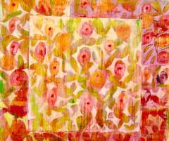 Flower Border  70 H x 57 V inches  Mixed Media on Canvas