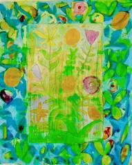 Garden  50 H x 59 V inches  Mixed Media on Canvas