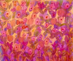 Flowers  70 H x 60 V inches  Mixed Media on Canvas